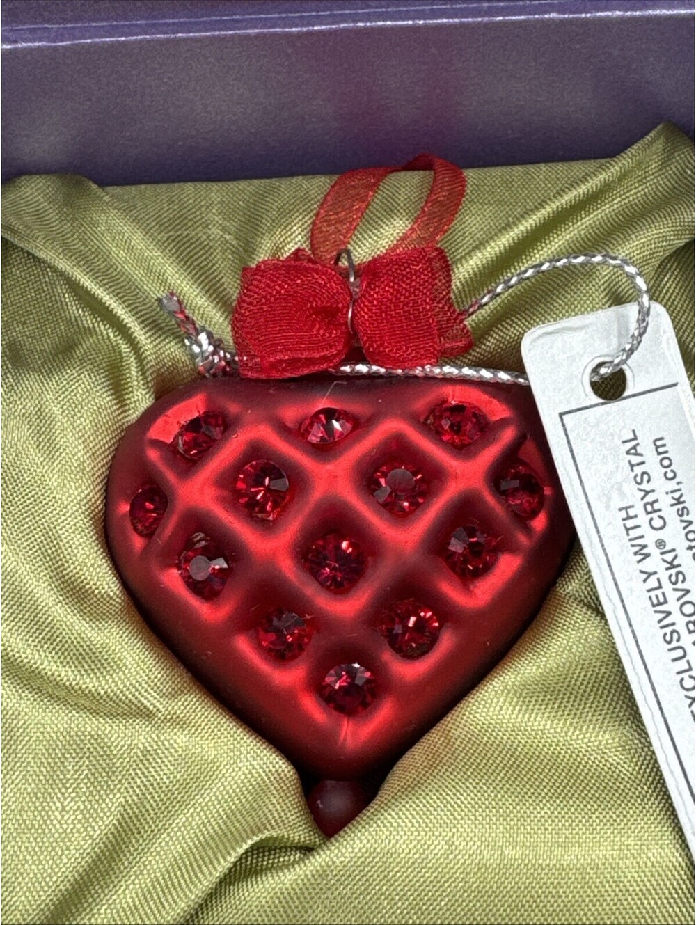 Swarovski Crystals Expressions From The Heart 1.5” Small Ornament Red With Case